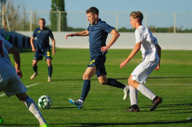 Kharkiv, Ukrayna 11 Eylül 2020: Profesyonel Ukrayna Ligi FC Metal-Real Farma maçı