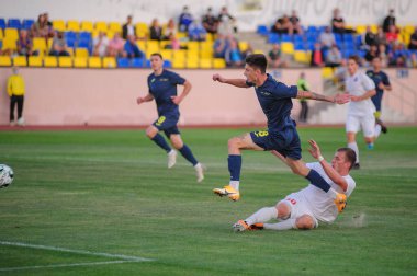 Kharkiv, Ukrayna 11 Eylül 2020: Profesyonel Ukrayna Ligi FC Metal-Real Farma maçı