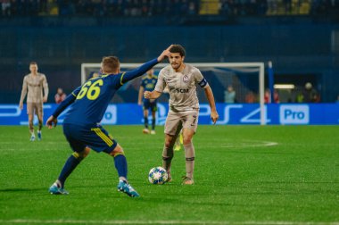 Zagreb, Hırvatistan - 6 Kasım 2019: UEFA CL karşılaşması sırasında Dinamo - Maksimir Stadyumu 'nda Shakhtar.