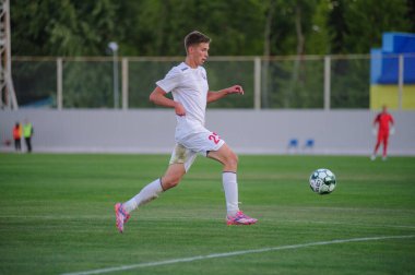 Kharkiv, Ukrayna 11 Eylül 2020: Profesyonel Ukrayna Ligi FC Metal-Real Farma maçı