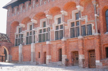 Malbork, Polonya - 17 Nisan 2019: 13. yüzyılda Malbork 'taki Töton Düzeni' nin kalesi