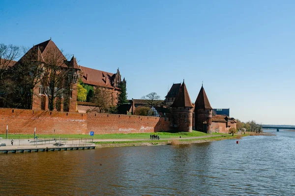 Malbork Lengyelország 2019 Április Malborki Teuton Rend Kastélya Században Épült — Stock Fotó