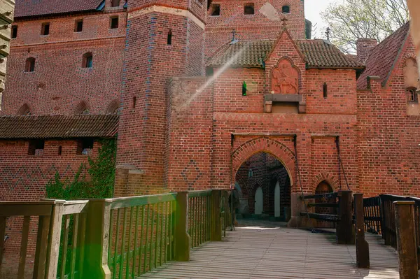 Malbork Lengyelország 2019 Április Malborki Teuton Rend Kastélya Században Épült — Stock Fotó