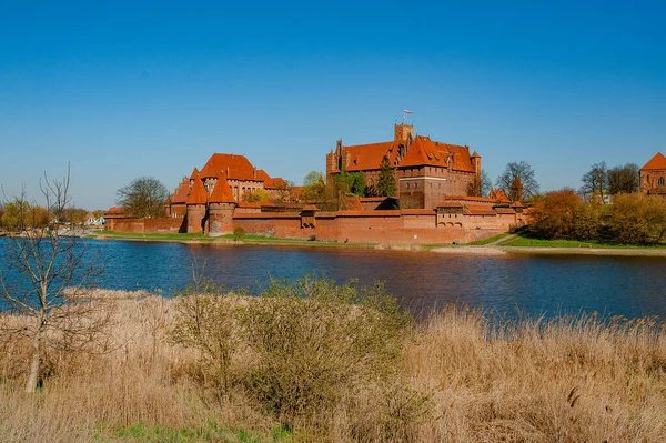 Malbork Lengyelország 2019 Április Malborki Teuton Rend Kastélya Században Épült — Stock Fotó