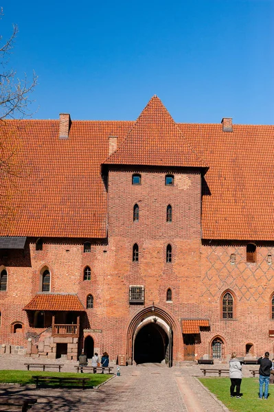 Malbork Lengyelország 2019 Április Malborki Teuton Rend Kastélya Században Épült — Stock Fotó