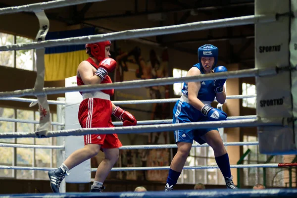 Kharkiv Ukraine October 2020 Girls Boxers Fight Ring Ukraine Women — 图库照片