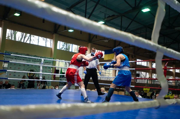 Kharkiv Ukraine October 2020 Girls Boxers Fight Ring Ukraine Women — 图库照片