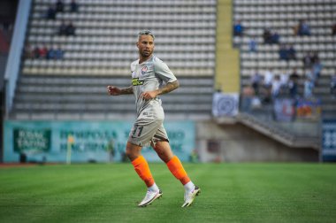 ZAPORIZHZHYA, UKRAINE - 20 Eylül 2020: Marlos Ukrayna Premiere Ligi Zorya Luhansk FC Shakhtar Donetsk 'e karşı