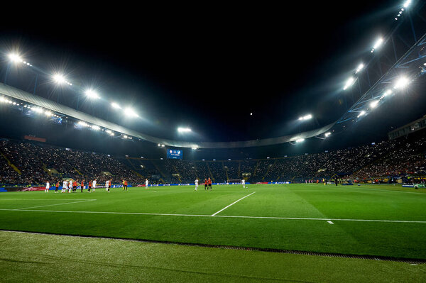 KHARKIV, UKRAINE - SEPTEMBER 19, 2018: The football match UEFA Champions League 2018 FC Shakhtar -TSG Hoffenheim