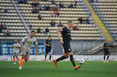 ZAPORIZHZHYA, UKRAINE - 20 Eylül 2020: Joel Abu Hanna Ukrayna Premiere Ligi Zorya Luhansk - FC Shakhtar Donetsk