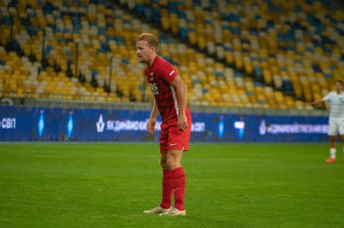 KYIV, UKRAINE - 15 Eylül 2020: UEFA Şampiyonlar Ligi maçı sırasında AZ Alkmaar Dani de Wit 'in oyuncusu Dinamo Kyiv' e karşı