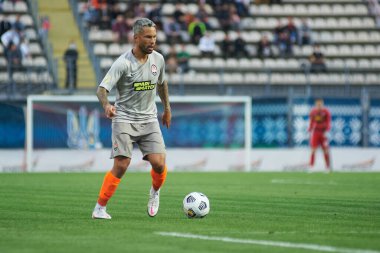 ZAPORIZHZHYA, UKRAINE - 20 Eylül 2020: Marlos Ukrayna Premiere Ligi Zorya Luhansk FC Shakhtar Donetsk 'e karşı