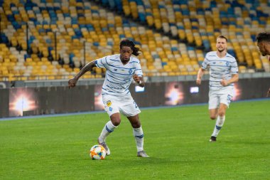 KYIV, UKRAINE - 15 Eylül 2020: UEFA Şampiyonlar Ligi 2020 - AZ Alkmaar maçında Dinamo Kyiv Gerson Rodrigues 'in oyuncusu