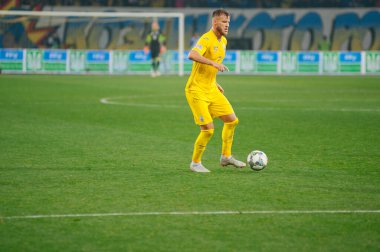 KHARKIV, UKRAINE - 16 Ekim 2018: UEFA Lig Milletlerinde Andriy Yarmolenko Ukrayna - Çek Cumhuriyeti Metalist Stadyumu 'nda