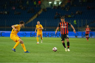 Kharkiv, Ukrayna - 11 Mayıs 2019: Shakhtar Donetsk 'li Genç Moraes saldırıya geçti
