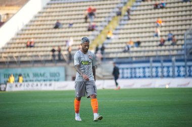 ZAPORIZHZHYA, UKRAINE - 20 Eylül 2020: Marlos Ukrayna Premiere Ligi Zorya Luhansk FC Shakhtar Donetsk 'e karşı