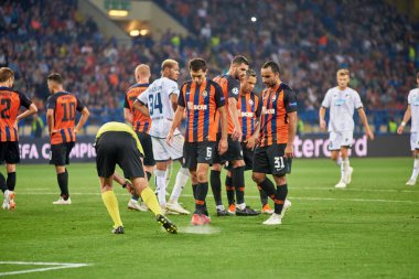 KHARKIV, UKRAINE - 19 Eylül 2018: Futbol karşılaşması UEFA Şampiyonlar Ligi 2018 FC Shakhtar -Toffenheim