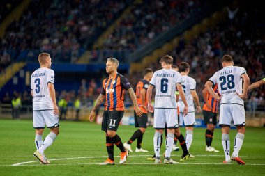 KHARKIV, UKRAINE - 19 Eylül 2018: Futbol karşılaşması UEFA Şampiyonlar Ligi 2018 FC Shakhtar -Toffenheim