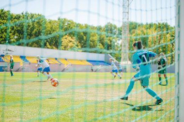 Kharkiv, Ukrayna - 13 Eylül 2020: Ukrayna Kadın Profesyonel Ligi Zhitlobud2 - Karpaty