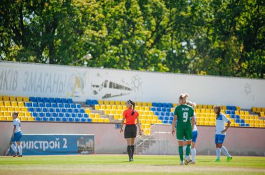 Kharkiv, Ukrayna - 13 Eylül 2020: Ukrayna Kadın Profesyonel Ligi Zhitlobud2 - Karpaty