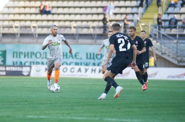 ZAPORIZHZHYA, UKRAINE - 20 Eylül 2020: Marlos Ukrayna Premiere Ligi Zorya Luhansk FC Shakhtar Donetsk 'e karşı