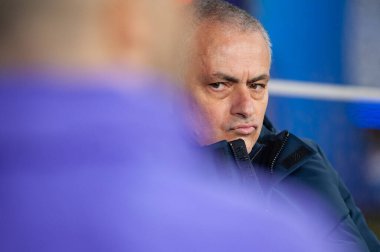 Almanya, Leipzig - 10 Mart 2020: UEFA Şampiyonlar Ligi - Red Bull Leipzig maçı sırasında Jose Mourinho