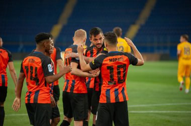 Kharkiv, Ukrayna - 11 Mayıs 2019: FC Shakhtar Donetsk Shakhtar Donetsk ve Olexandriya arasındaki maçın golünü kutladı