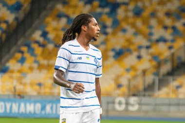 KYIV, UKRAINE - 15 Eylül 2020: UEFA Şampiyonlar Ligi 2020 - AZ Alkmaar maçında Dinamo Kyiv Gerson Rodrigues 'in oyuncusu