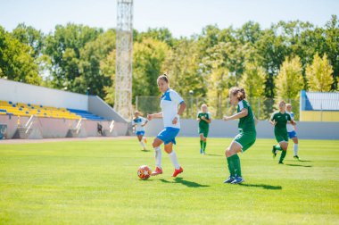 Kharkiv, Ukrayna - 13 Eylül 2020: Ukrayna Kadın Profesyonel Ligi Zhitlobud2 - Karpaty