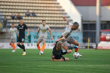 ZAPORIZHZHYA, UKRAINE - SEPTEMBER 20, 2020: Marlos vs Andrejs Ciganiks futbol maçı sırasında Ukrayna Premiere Ligi - FC Shakhtar Donetsk