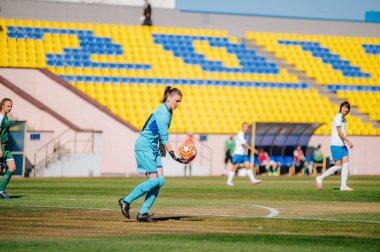 Kharkiv, Ukrayna - 13 Eylül 2020: Ukrayna Kadın Profesyonel Ligi Zhitlobud2 - Karpaty