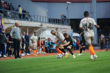 ZAPORIZHZHYA, UKRAINE - 20 Eylül 2020: Marlos Ukrayna Premiere Ligi Zorya Luhansk FC Shakhtar Donetsk 'e karşı
