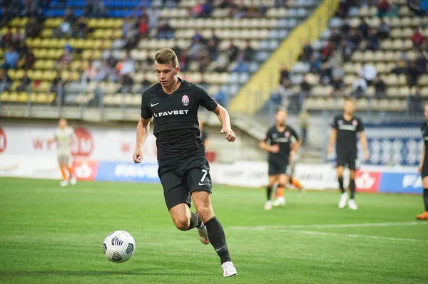 Zaporizhzhya Ukraine September 2020 Vladyslav Kochergin Actie Tijdens Voetbalwedstrijd Oekraïense — Stockfoto