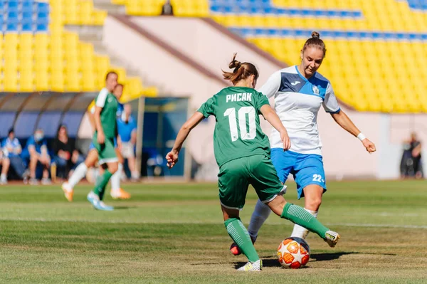 Kharkiv Ucrânia Setembro 2020 Jogo Futebol Liga Profissional Feminina Ucrânia — Fotografia de Stock