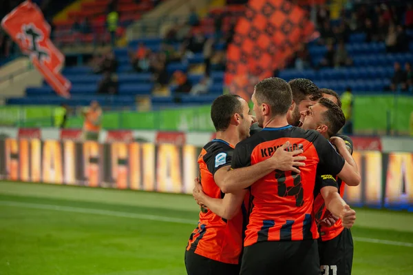 Kharkiv Oekraïne Mei 2019 Shakhtar Donetsk Viert Goal Wedstrijd Tussen — Stockfoto