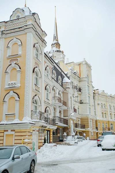 Kiev Ucraina Dicembre 2018 Vecchi Edifici Storici Lusso Moderni Colorati — Foto Stock
