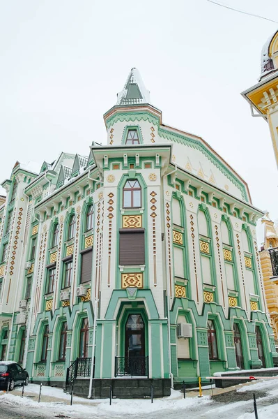 Kiev Ucrania Diciembre 2018 Viejos Edificios Históricos Modernos Lujo Ciudad — Foto de Stock