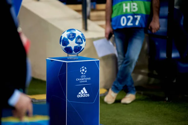 Kharkiv Ukraine Σεπτεμβριου 2018 Ποδόσφαιρο Adidas Μπάλα Ποδοσφαιρικός Αγώνας Uefa — Φωτογραφία Αρχείου