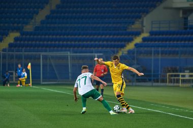 KHARKIV, UKRAINE - 5 Ekim 2020: PFL Metallist-1925 futbol maçı - Polissya