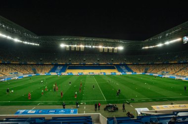 Lviv, Ukrayna - 3 Eylül 2020: UEFA Ligi Milletler Ligi Ukrayna - İsviçre maçı sırasında Lviv Arena Spor Stadyumu