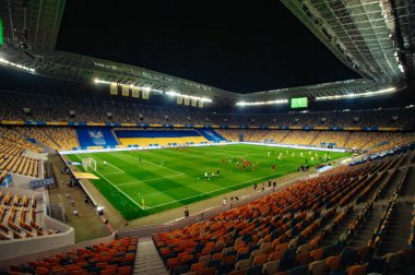 Lviv, Ukrayna - 3 Eylül 2020: UEFA Ligi Milletler Ligi Ukrayna - İsviçre maçı sırasında Lviv Arena Spor Stadyumu