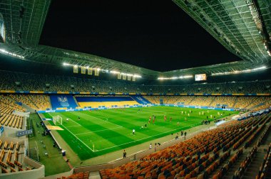 Lviv, Ukrayna - 3 Eylül 2020: UEFA Ligi Milletler Ligi Ukrayna - İsviçre maçı sırasında Lviv Arena Spor Stadyumu