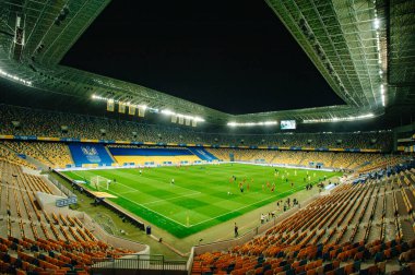 Lviv, Ukrayna - 3 Eylül 2020: UEFA Ligi Milletler Ligi Ukrayna - İsviçre maçı sırasında Lviv Arena Spor Stadyumu