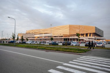 Lviv, Ukrayna - 3 Eylül 2020: UEFA Ligi Milletler Ligi Ukrayna - İsviçre maçı sırasında Lviv Arena Spor Stadyumu