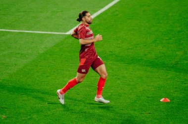 Lviv, Ukrayna - 3 Eylül 2020 UEFA Ligi Ukrayna-İsviçre maçı sırasında Ricardo Rodrguez