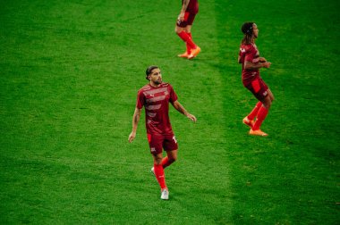 Lviv, Ukrayna - 3 Eylül 2020 UEFA Ligi Ukrayna-İsviçre maçı sırasında Ricardo Rodrguez