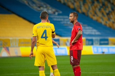 Lviv, Ukrayna - 03 Eylül 2020: Haris Seferoviç UEFA Ligi Ukrayna - İsviçre maçında