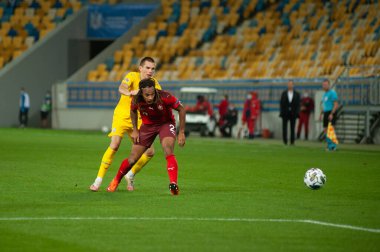 Lviv, Ukrayna - 03 Eylül 2020: Kevin Mbabu UEFA Ligi Uluslar Ligi İsviçre maçında