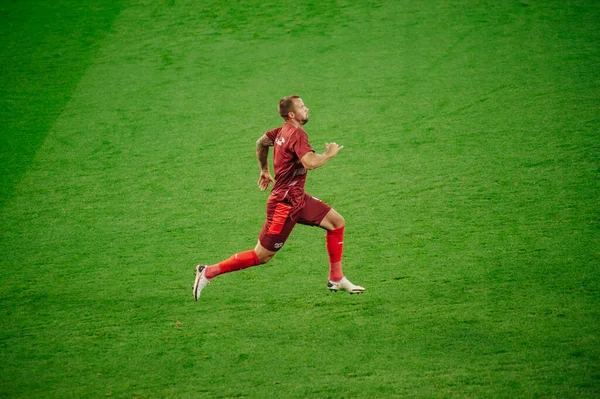 Lviv Ucrânia Setembro 2020 Haris Seferovic Durante Jogo Futebol Uefa — Fotografia de Stock