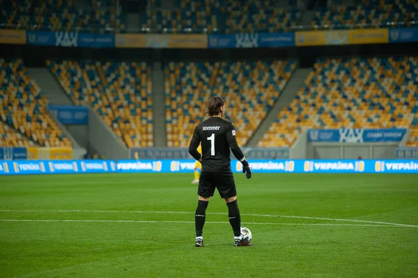 ウクライナのリヴィウ 2020年9月3日 UefaリーグのウクライナVsスイスのサッカー試合中のヤン サマー — ストック写真